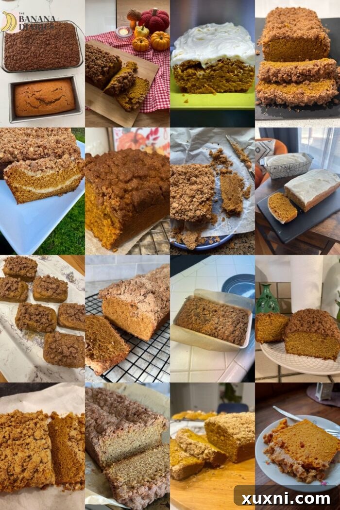 Two slices of vegan pumpkin bread with frosting