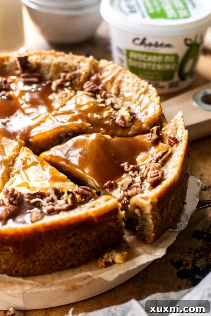 sliced vegan pecan gooey butter cake