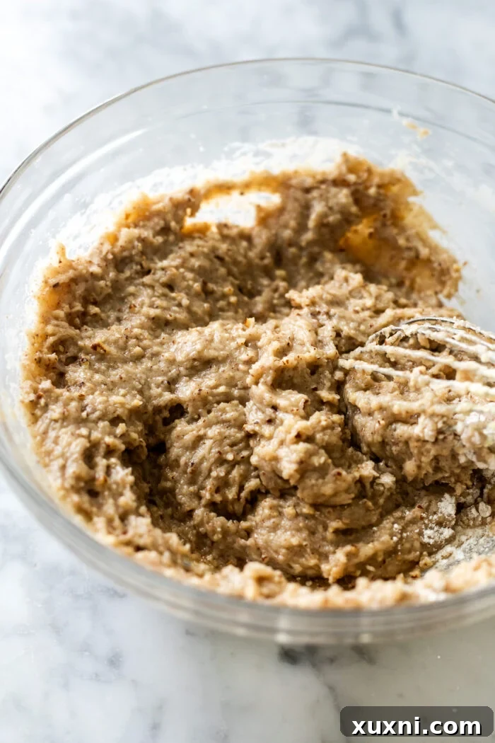 pecan butter cake batter in a bowl