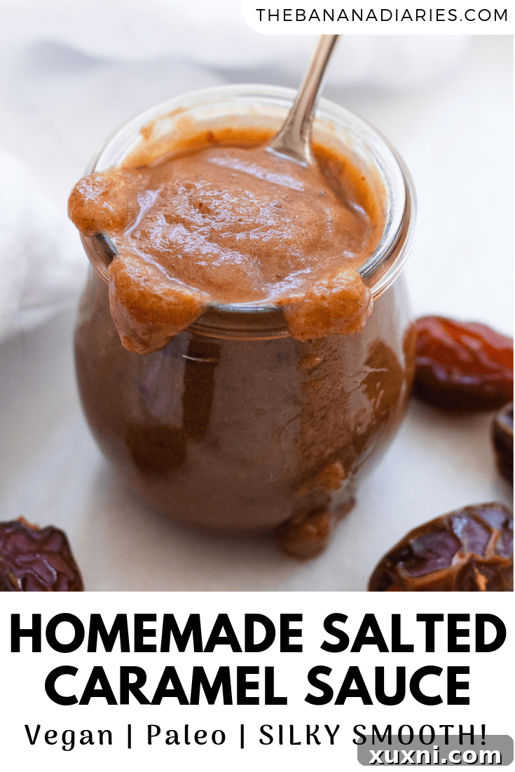 pinterest image for vegan caramel sauce