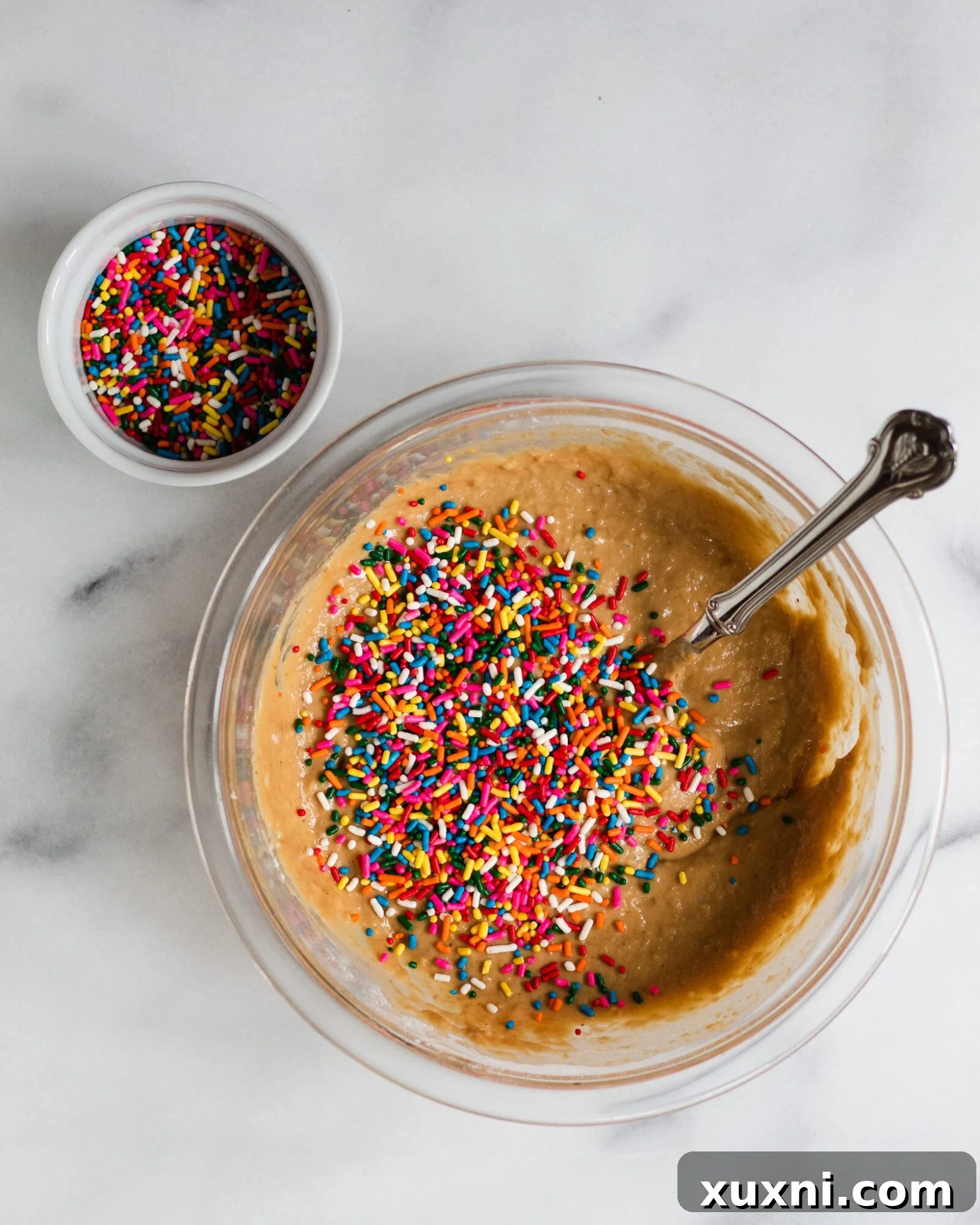 Vegan Birthday Donut Delights 12 vanilla cake donut batter mixed with sprinkles