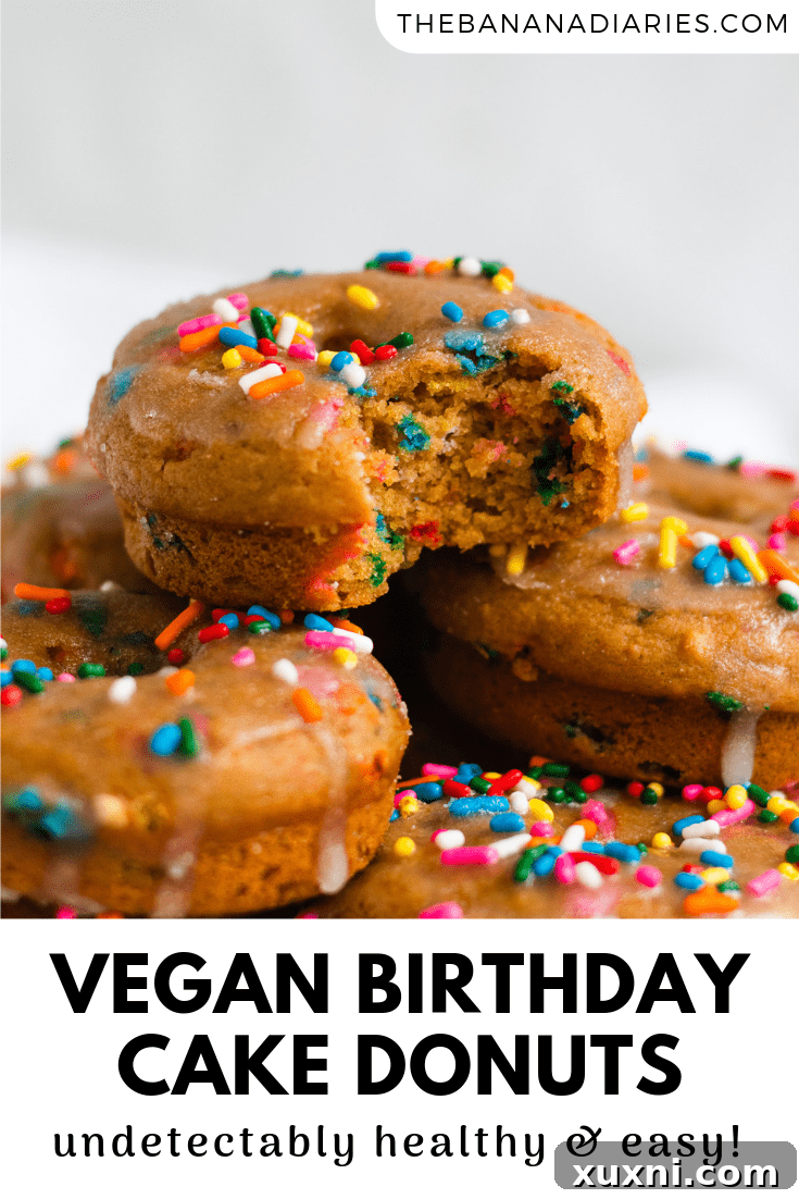 Vegan Birthday Donut Delights 19 pinterest image for vegan vanilla donuts