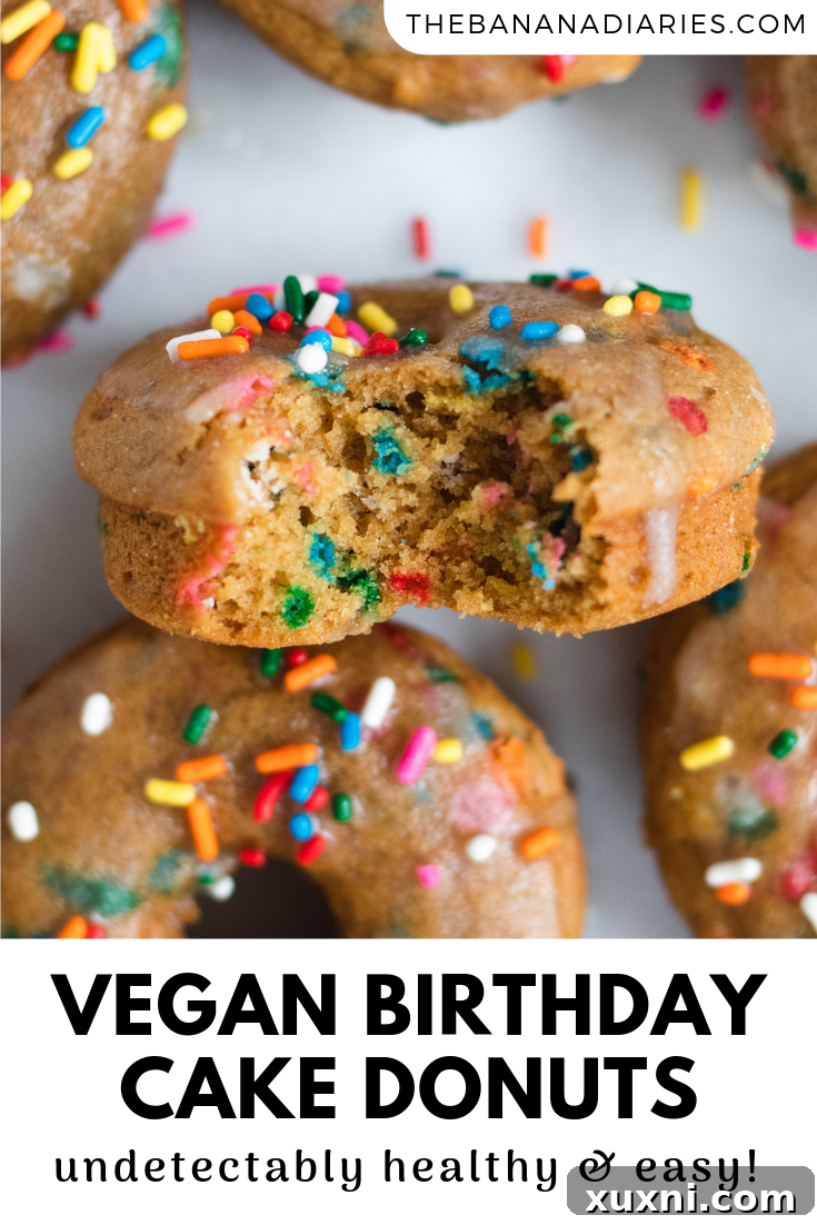 Vegan Birthday Donut Delights 21 pinterest image for vegan vanilla donuts