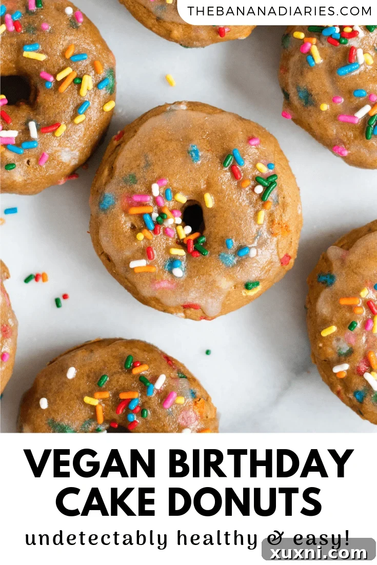 Vegan Birthday Donut Delights 22 pinterest image for vegan vanilla donuts