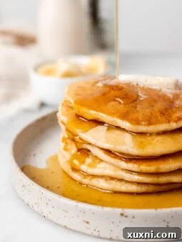 vegan pancakes with maple syrup