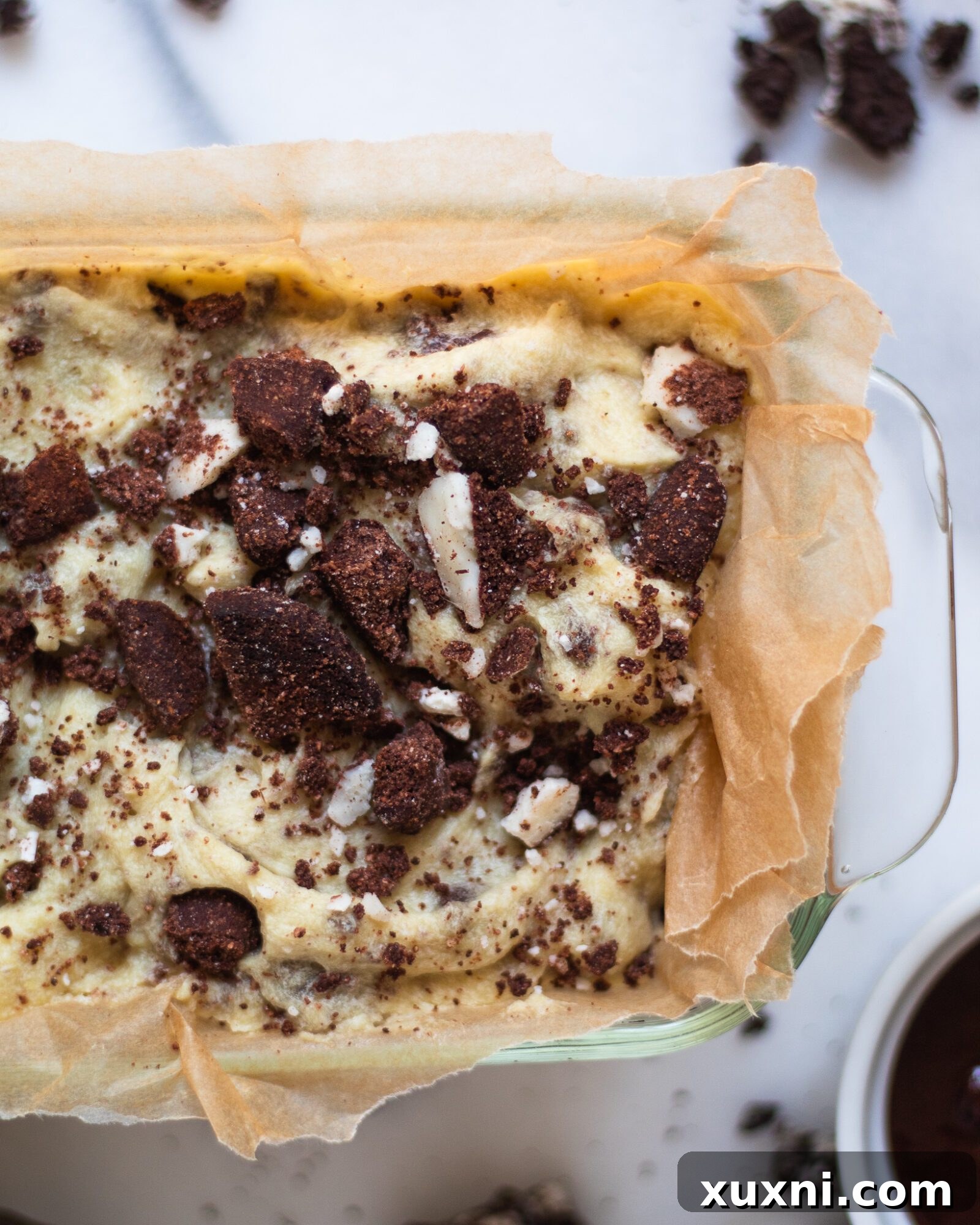 crumbles of oreo on sweet potato ice cream