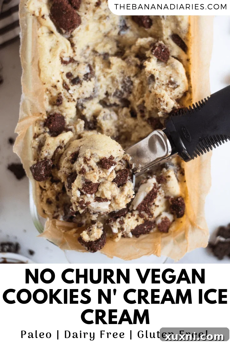 pinterest image for cookies n' cream ice cream