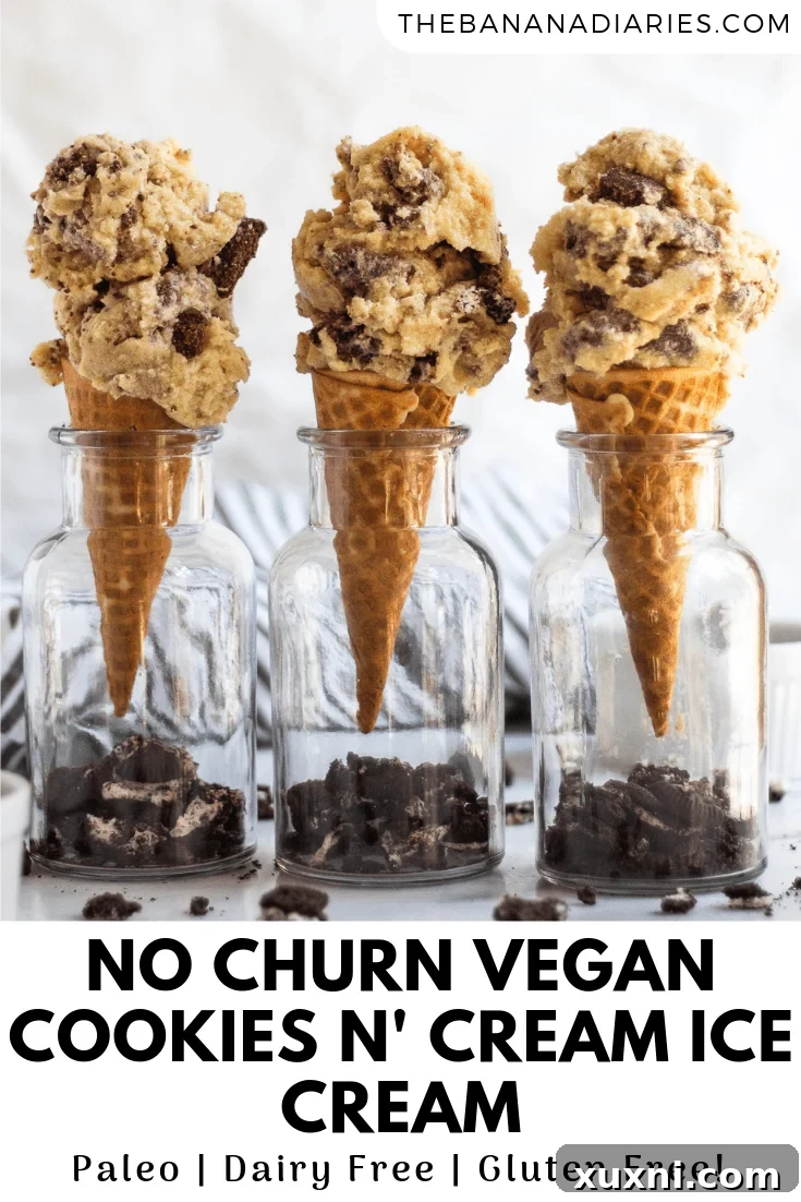 pinterest image for cookies n' cream ice cream