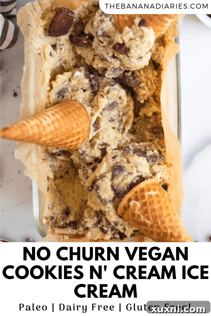 pinterest image for cookies n' cream ice cream