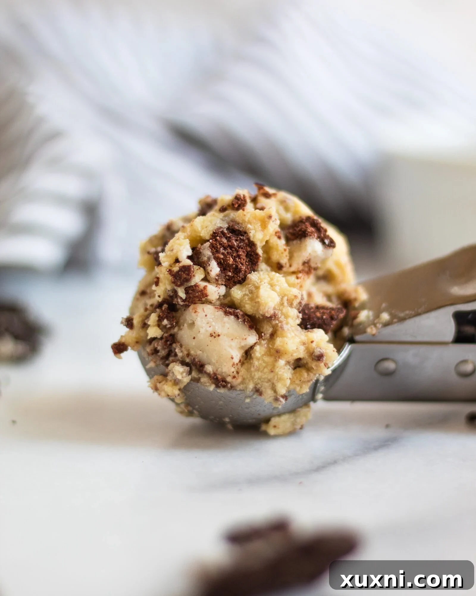 ice cream scoop of cookies n cream ice cream