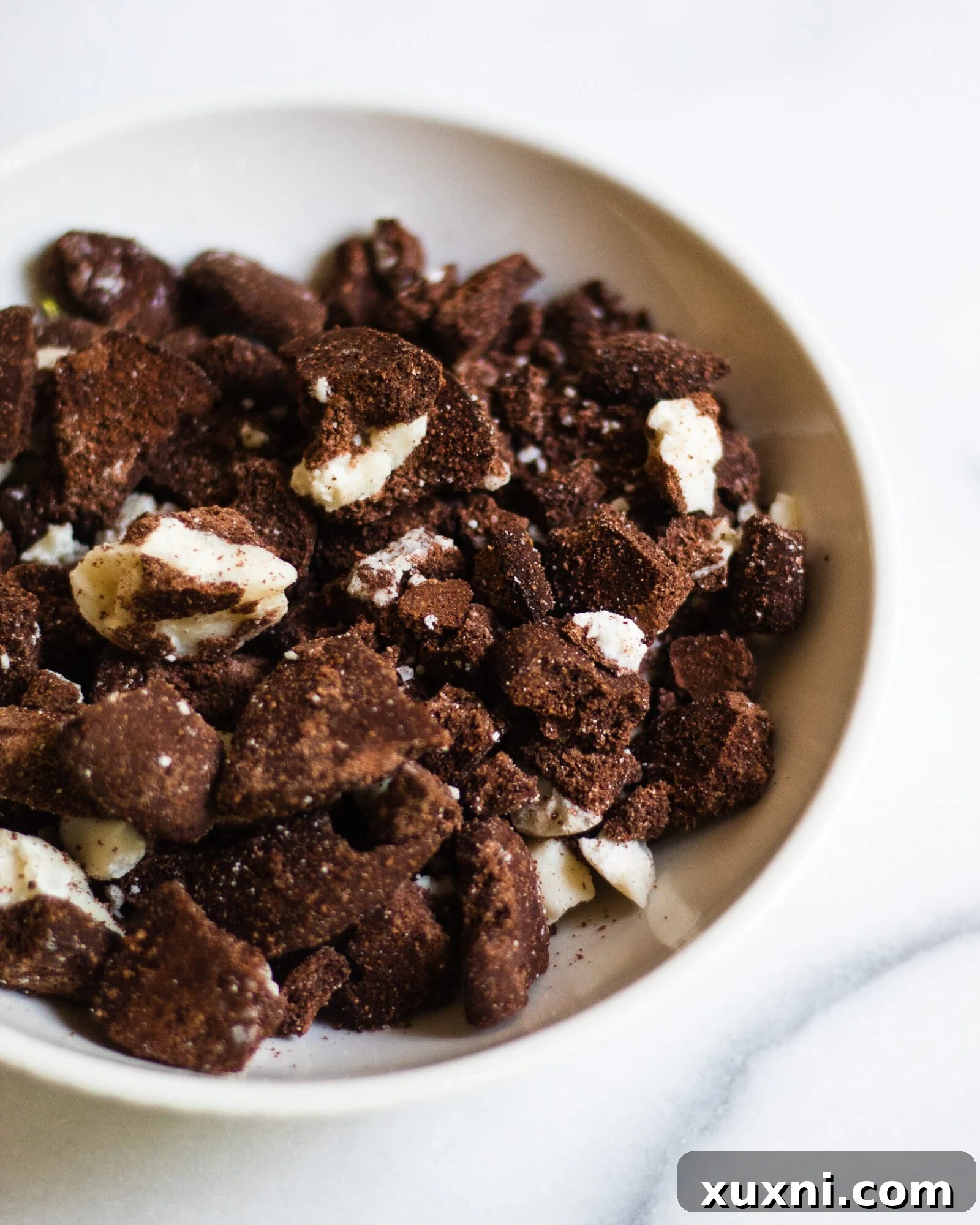 homemade Oreo's crumbled in a bowl