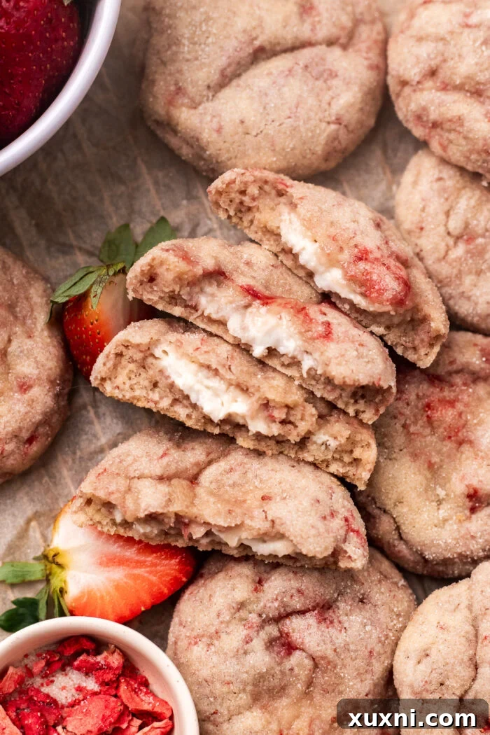 broken up cheesecake stuffed cookies