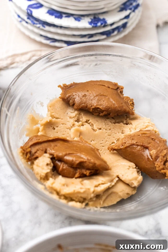 making the tiramisu cookie dough
