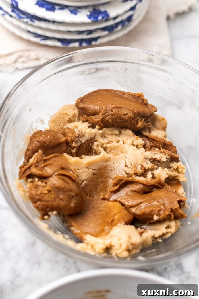 making the tiramisu cookie dough