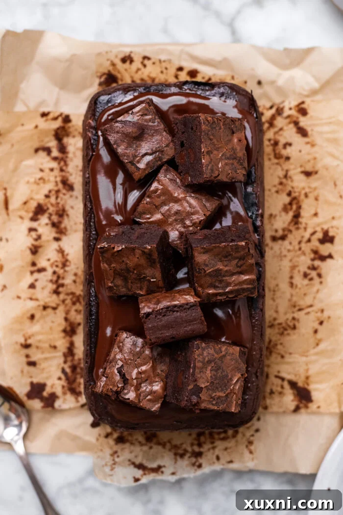 The fully baked and decorated vegan brownie Basque cheesecake, ready for serving.