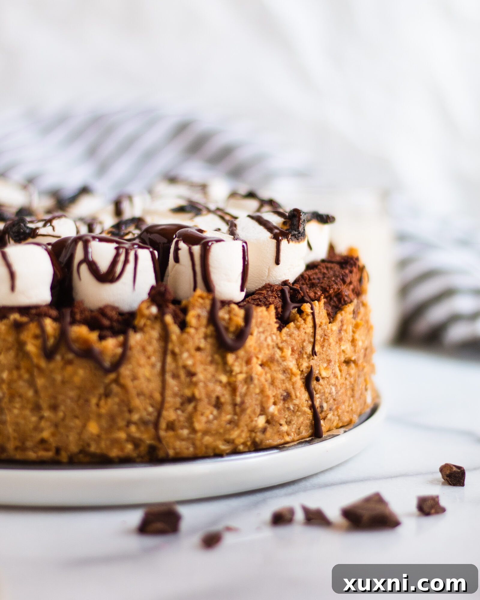 close up of graham cracker crust