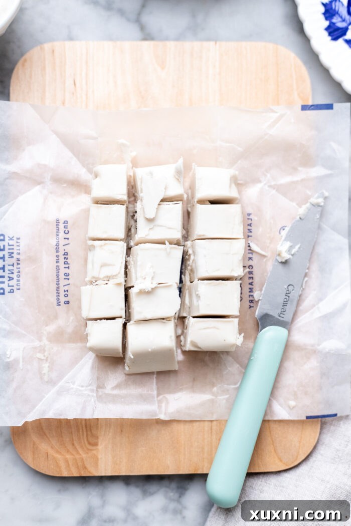 cubed cold vegan butter ready for baking