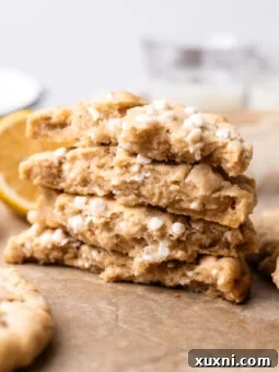 stacked vegan lemon cookies