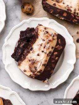 Plate of vegan brookie cheesecake bars