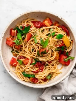 bowl of fresh bruschetta pasta