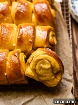 pulled apart sweet potato Parker house roll