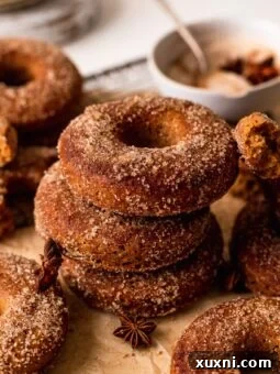 stack of baked vegan donuts
