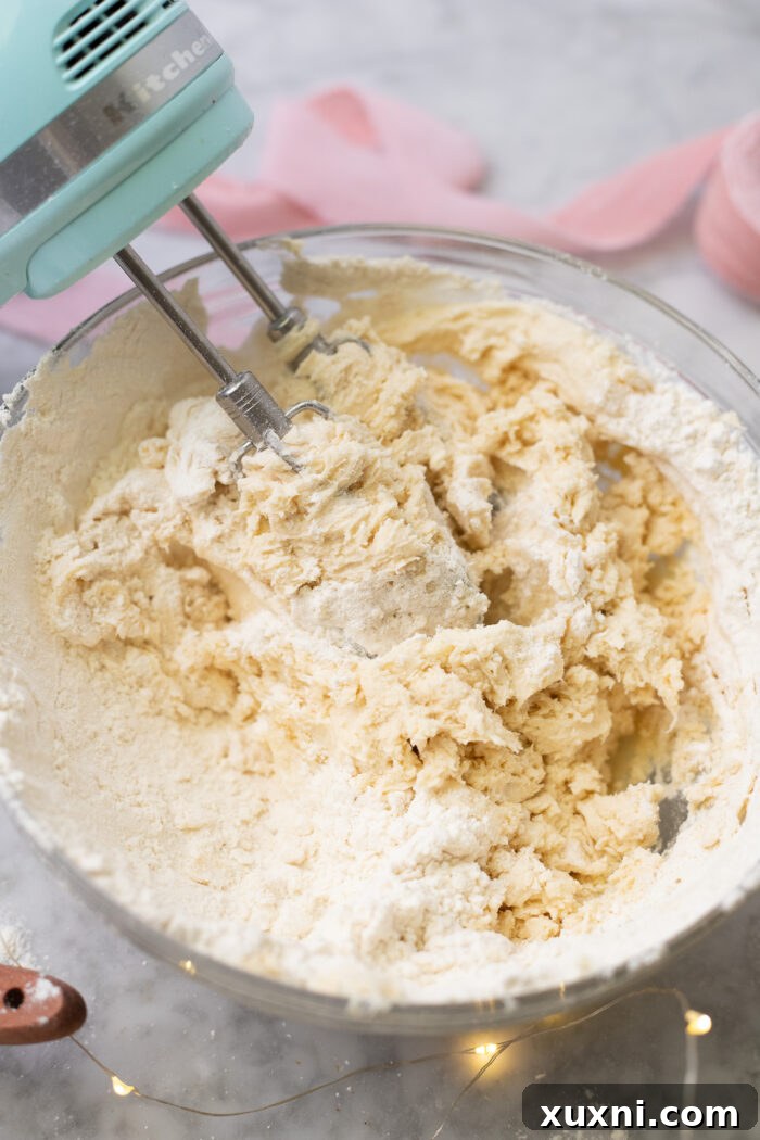 Soft Baked Frosted Dairy-Free Sugar Cookies with Vegan Cream Cheese Frosting 6 Close-up of the soft and creamy vegan cookie dough after mixing