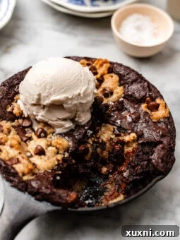 mini cookie skillet on marble