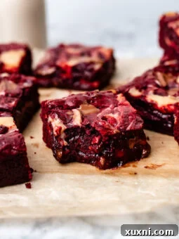 Bitten fudgy red velvet brownie