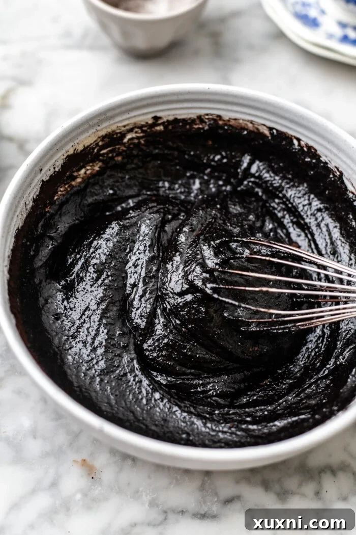 whisking together the batter