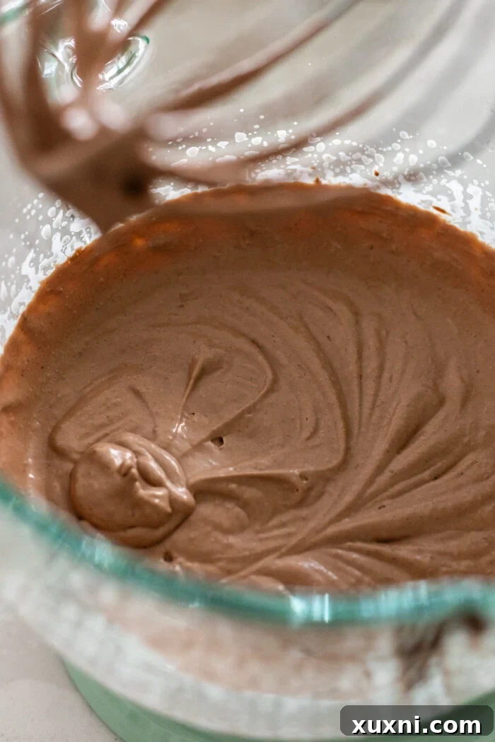 finishing the chocolate mousse