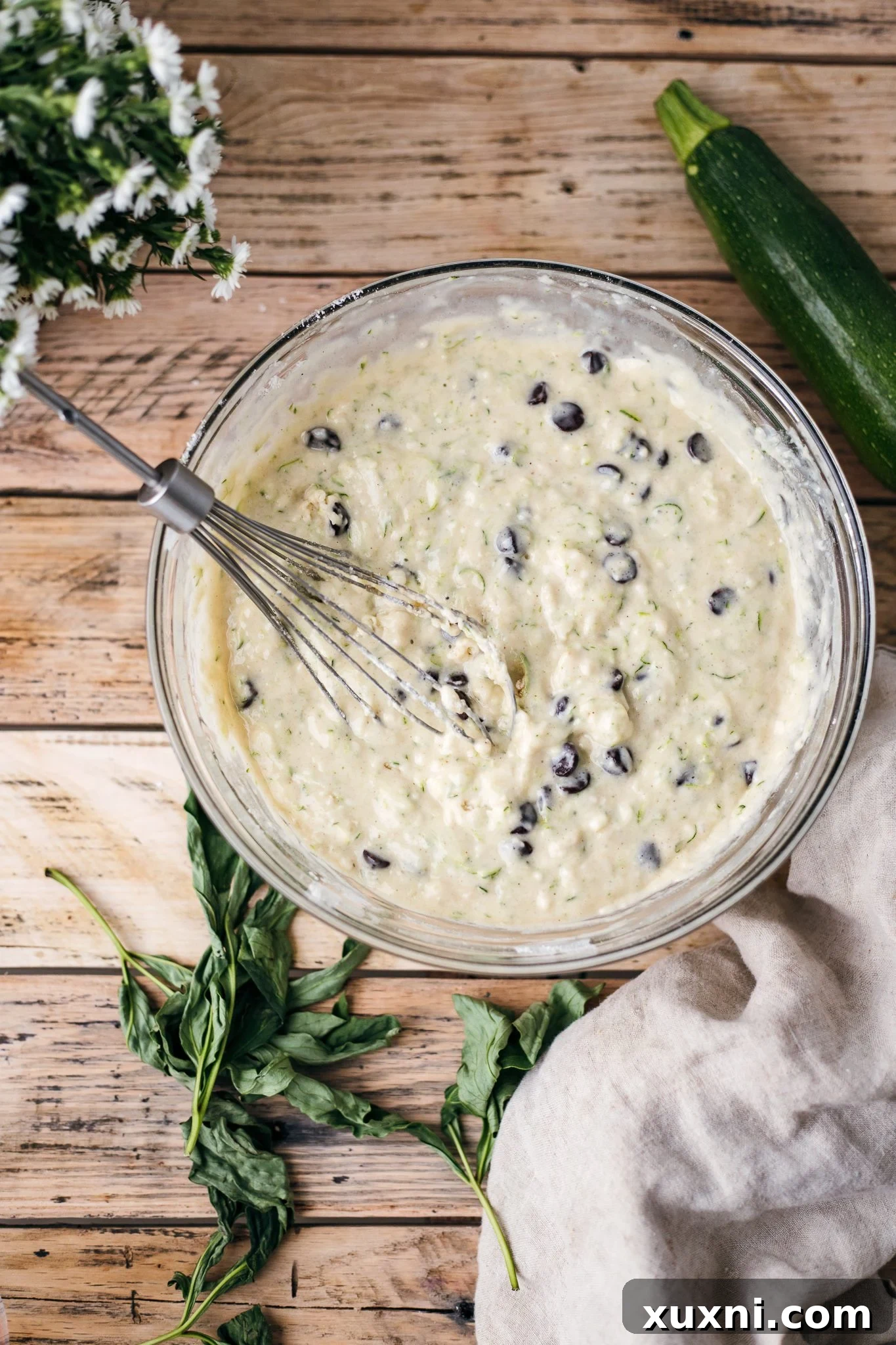 Unbelievably Moist Vegan Zucchini Bread 7 zucchini bread batter in a bowl