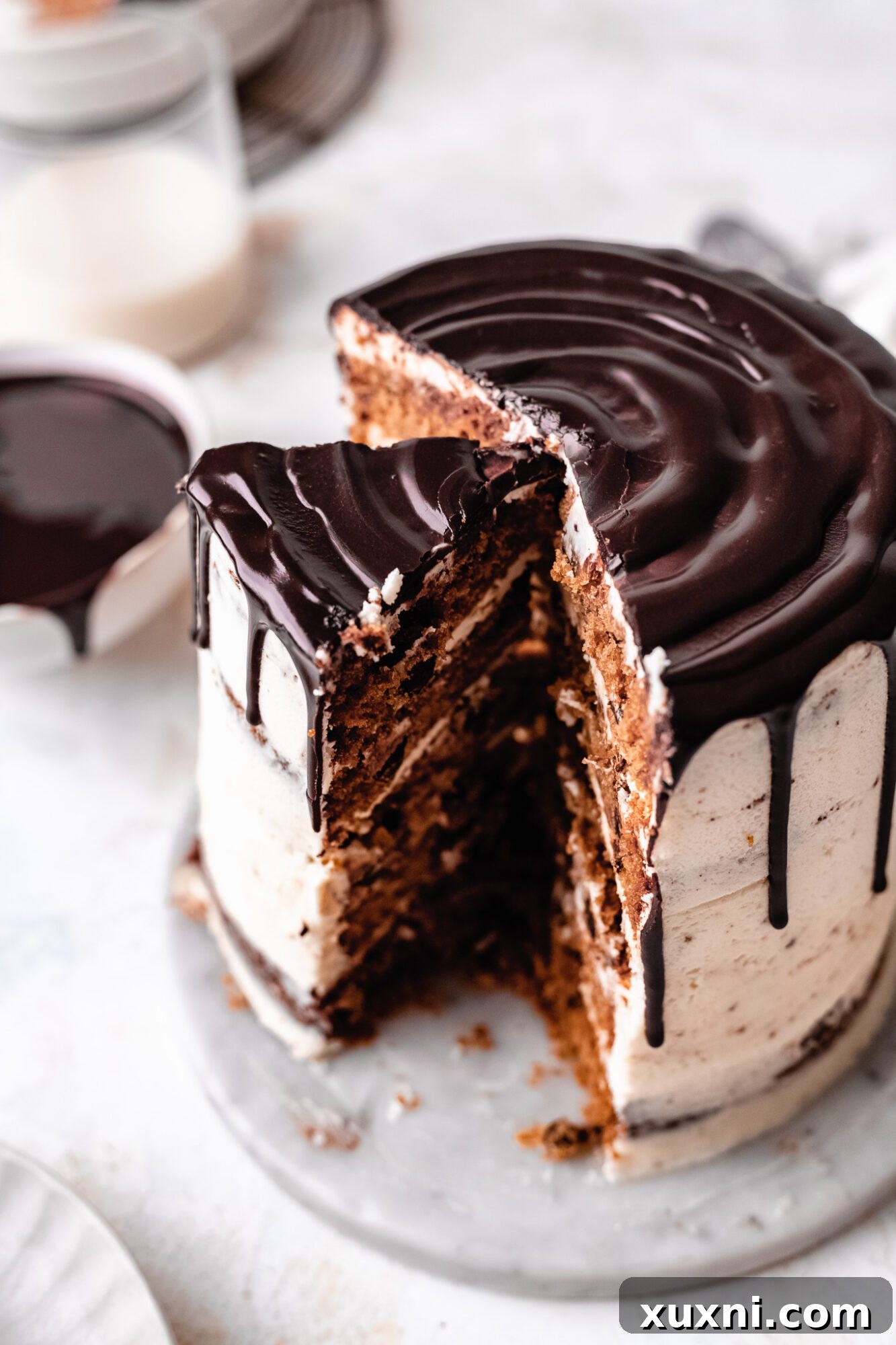 sliced vegan cookie cake