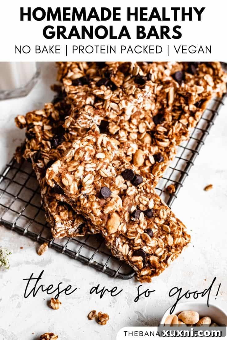 Pinterest image for healthy granola bars