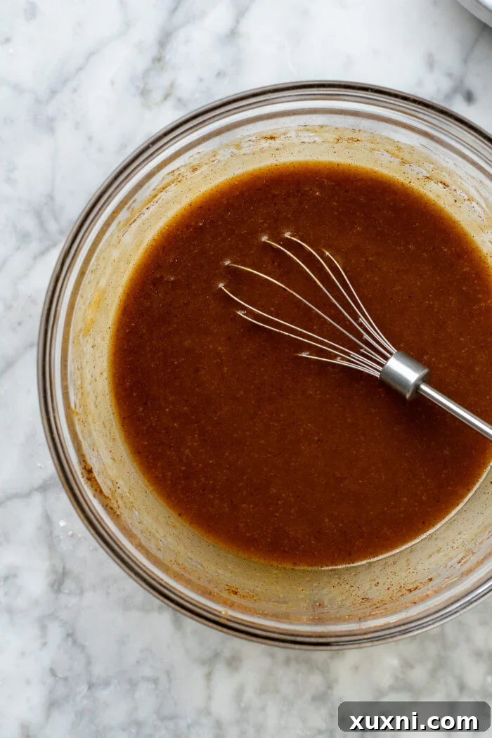wet ingredients for the pumpkin muffins