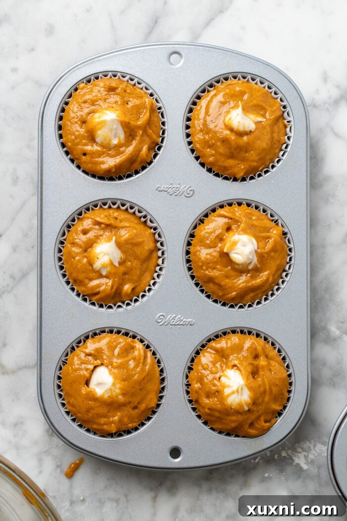 pumpkin muffins before baking