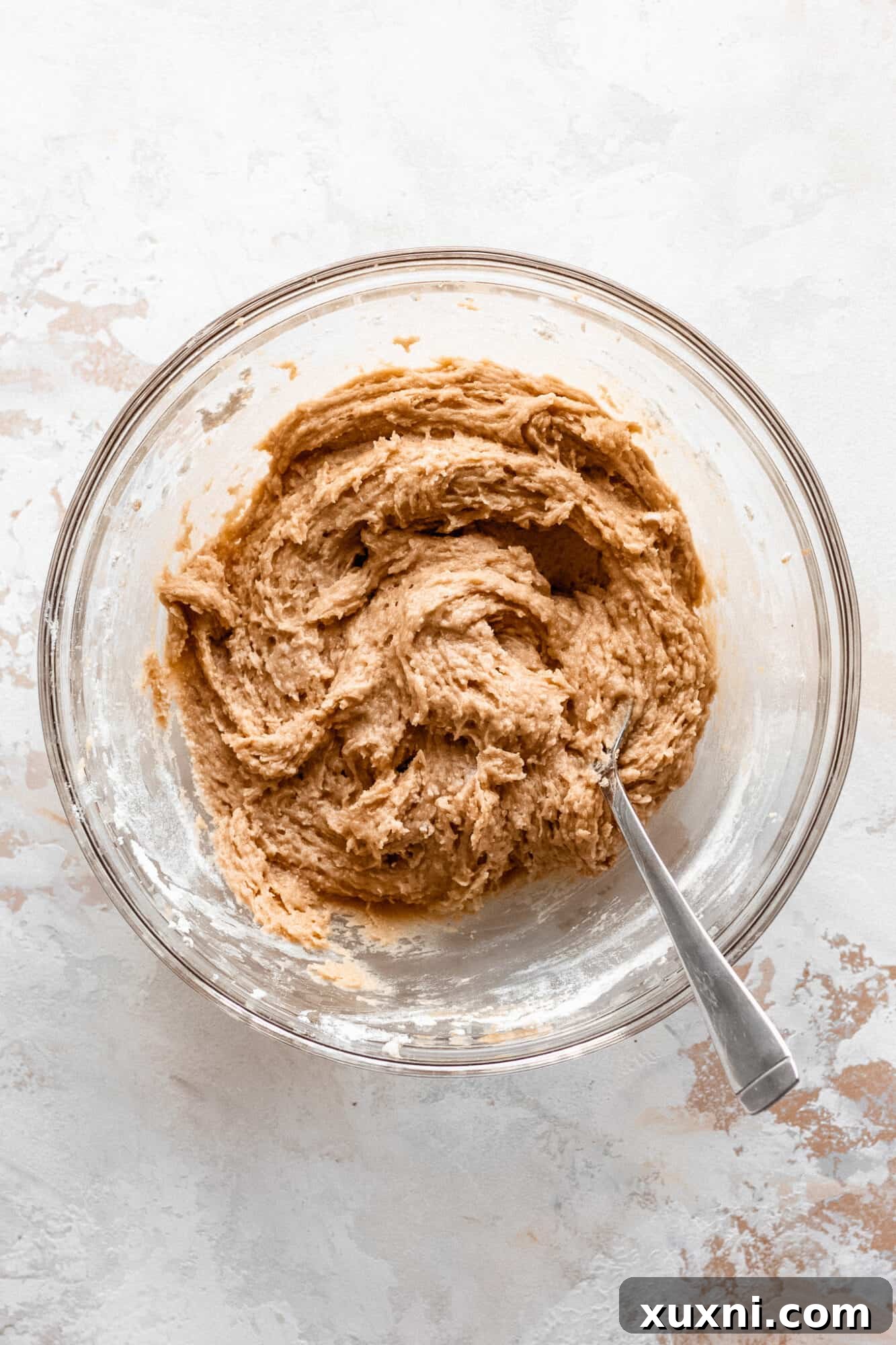 Mixed cookie dough batter with chocolate chips