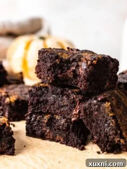 Fudgy Vegan Pumpkin Brownies (Healthy!)