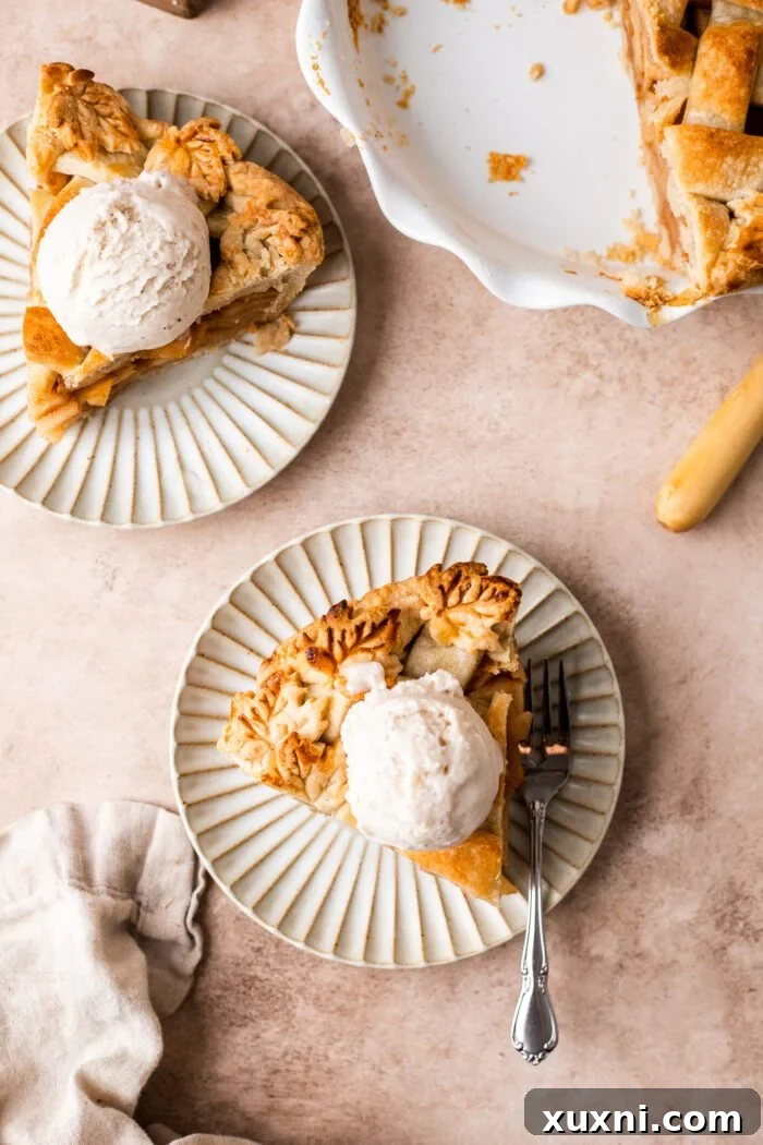 slices of vegan apple pie