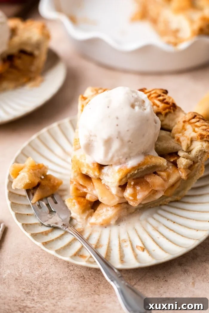 plate of vegan apple pie