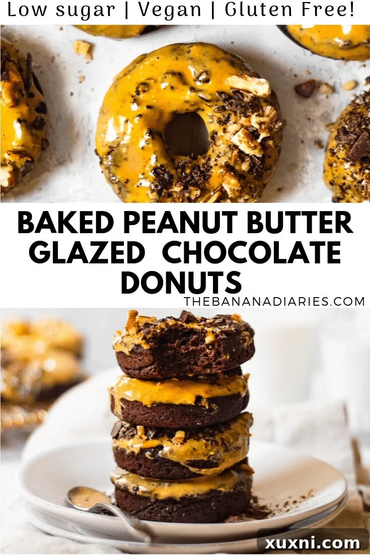 Pinterest image for healthy baked chocolate donuts
