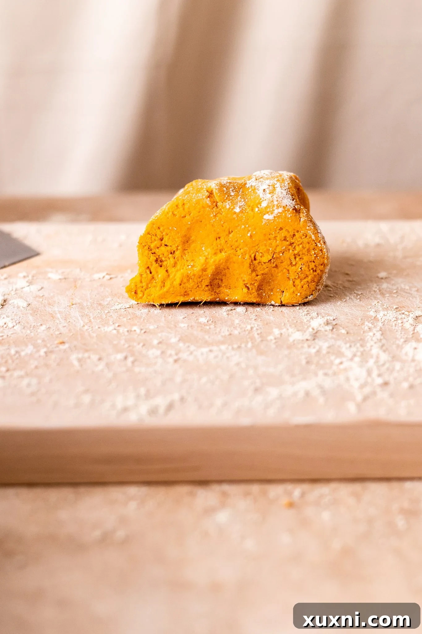 Sliced sweet potato gnocchi dough