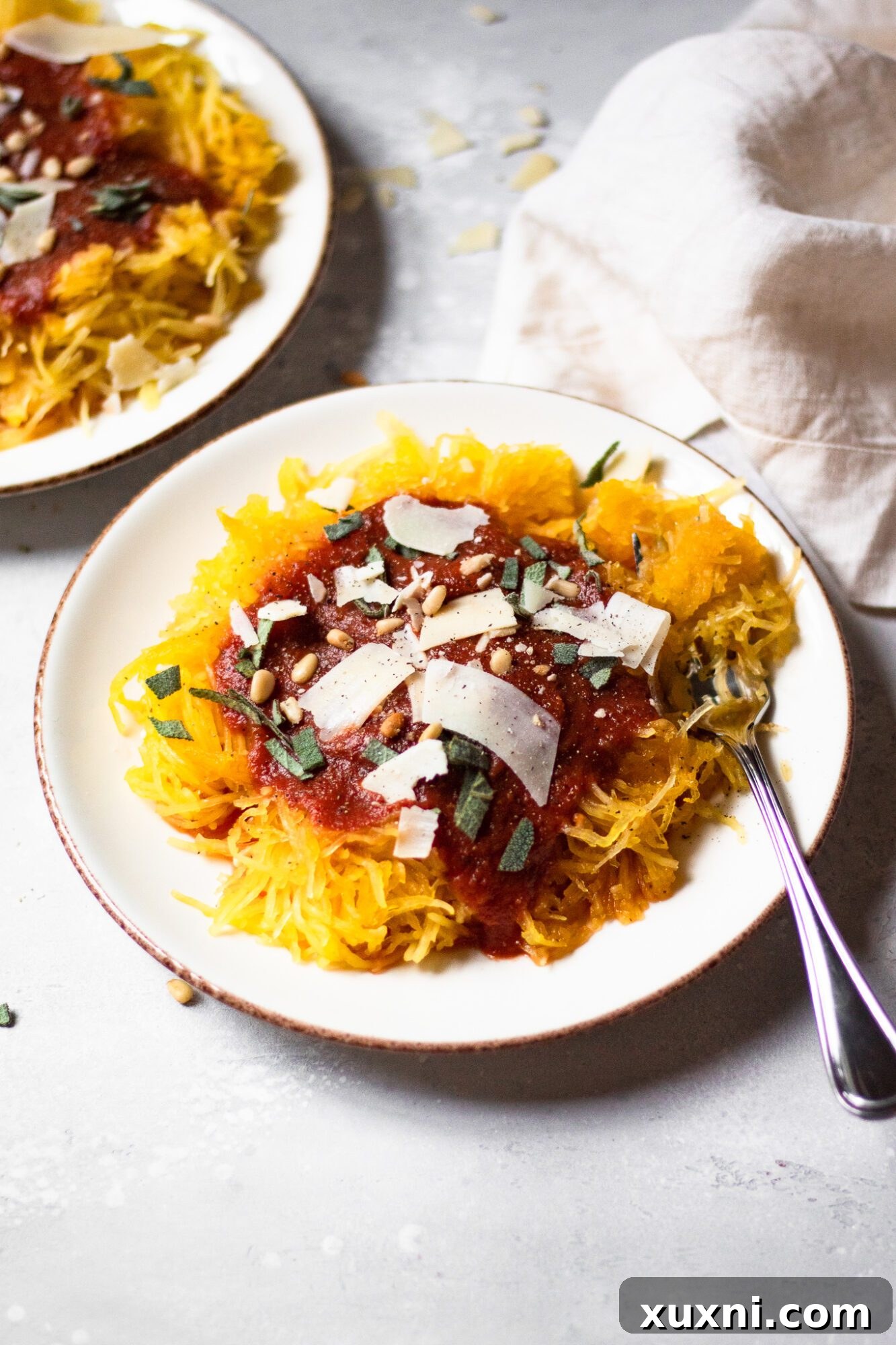 plate of spaghetti squash 