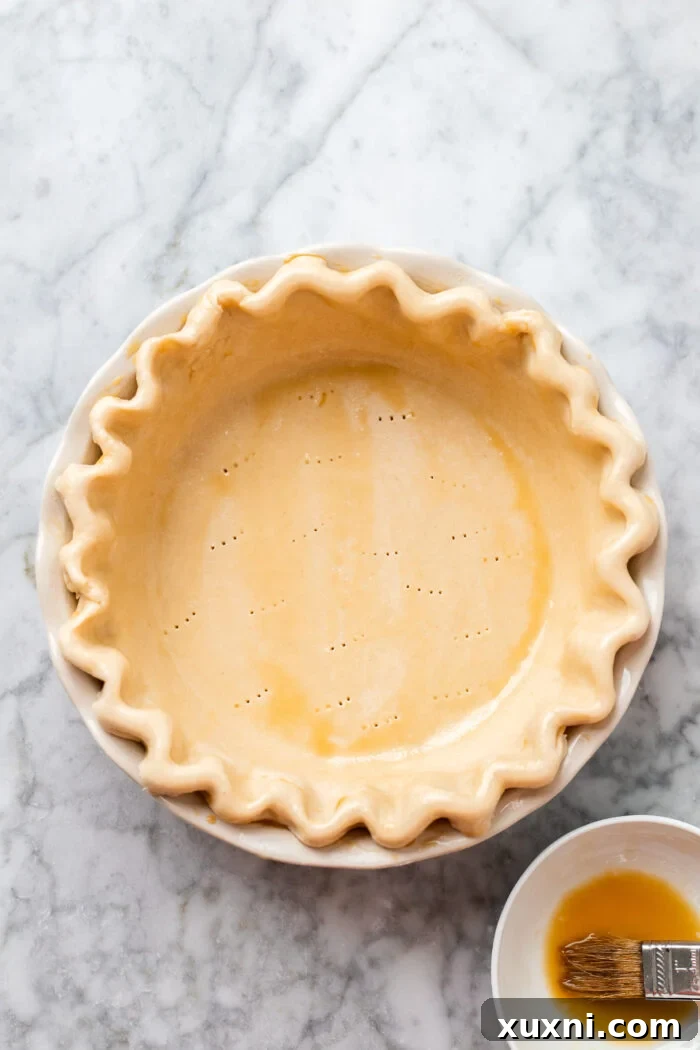 Easy Flaky Vegan Pie Crust The All-Vegan Butter Method 2 Vegan pie crust prepared and ready for baking, showcasing its perfect form.