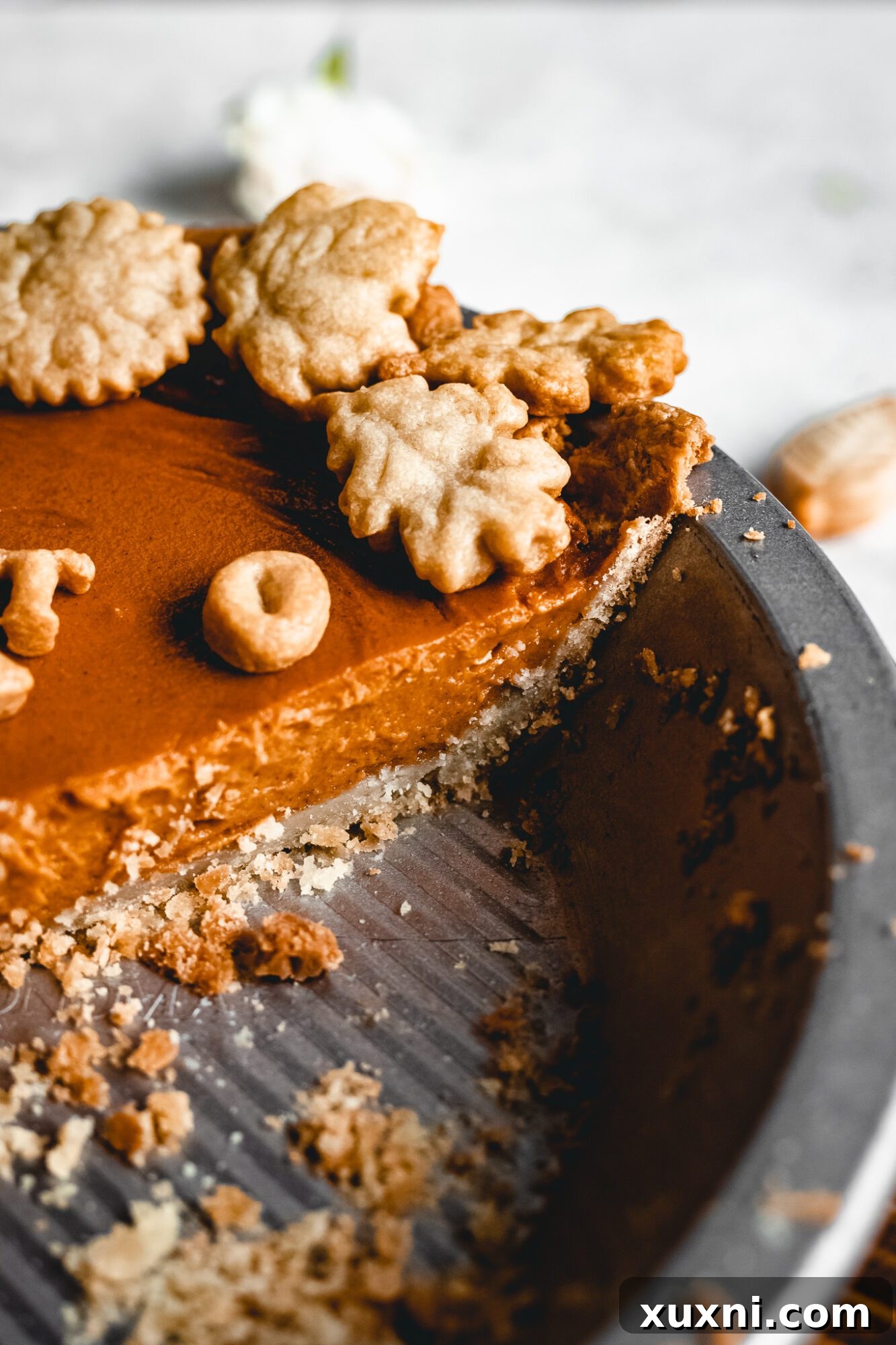 side view of vegan sweet potato filling