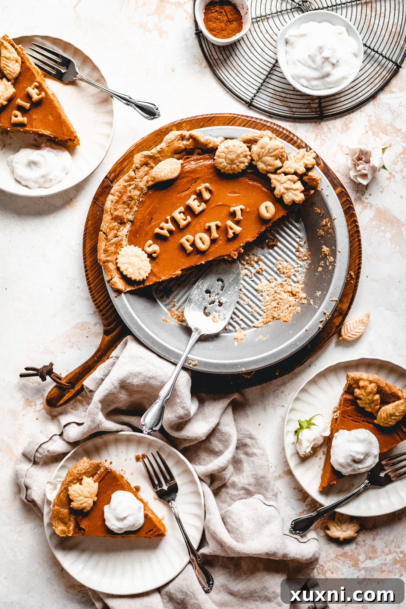 slices of sweet potato pie