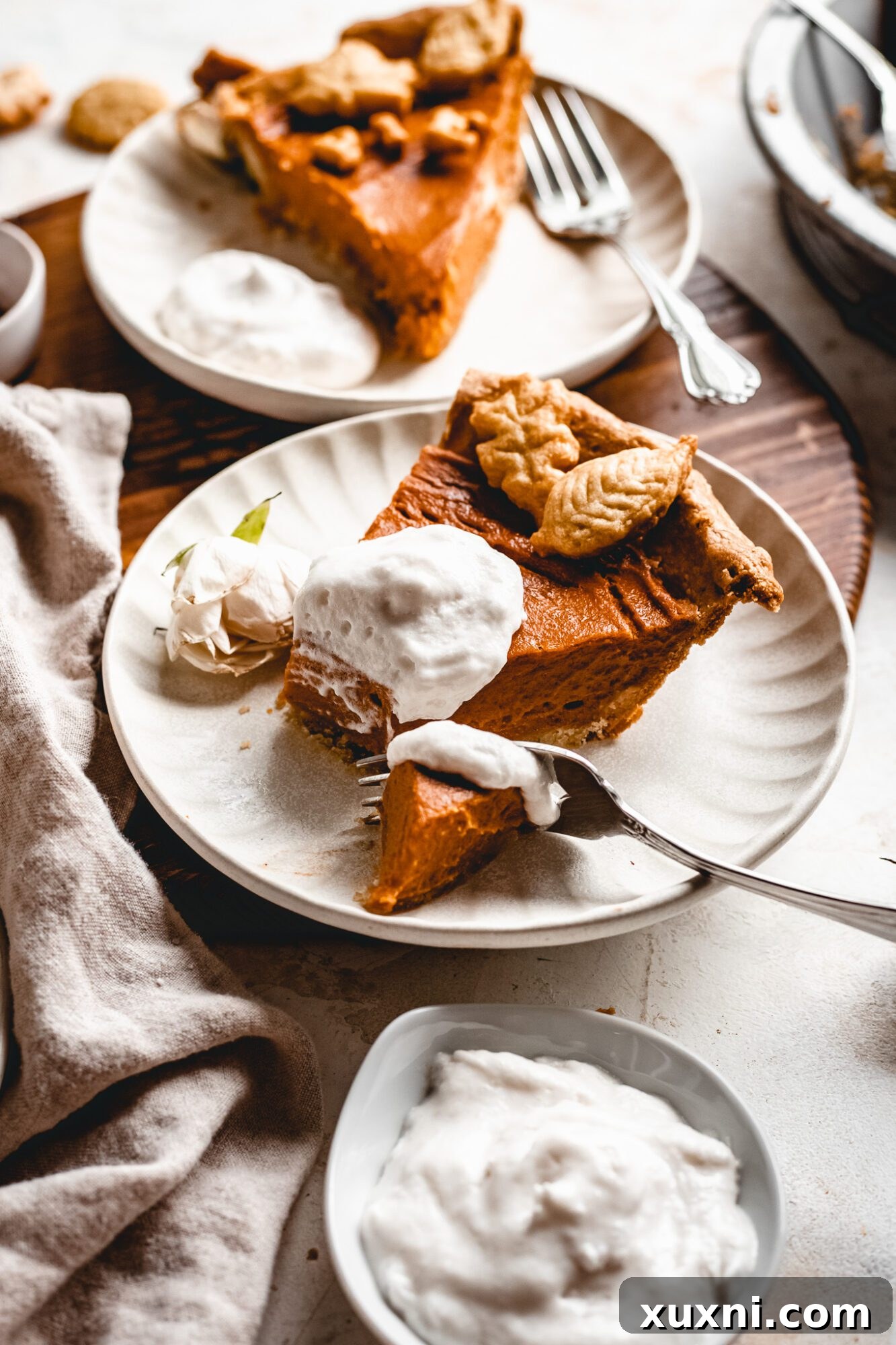 slice of vegan sweet potato pie