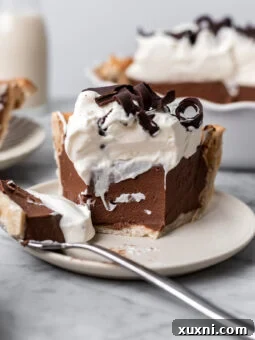 slice of vegan chocolate cream pie