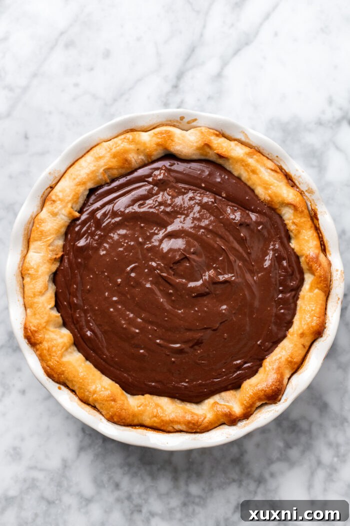 chocolate pudding before chilling