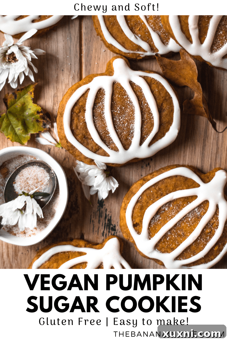 pinterest graphic for vegan pumpkin sugar cookies